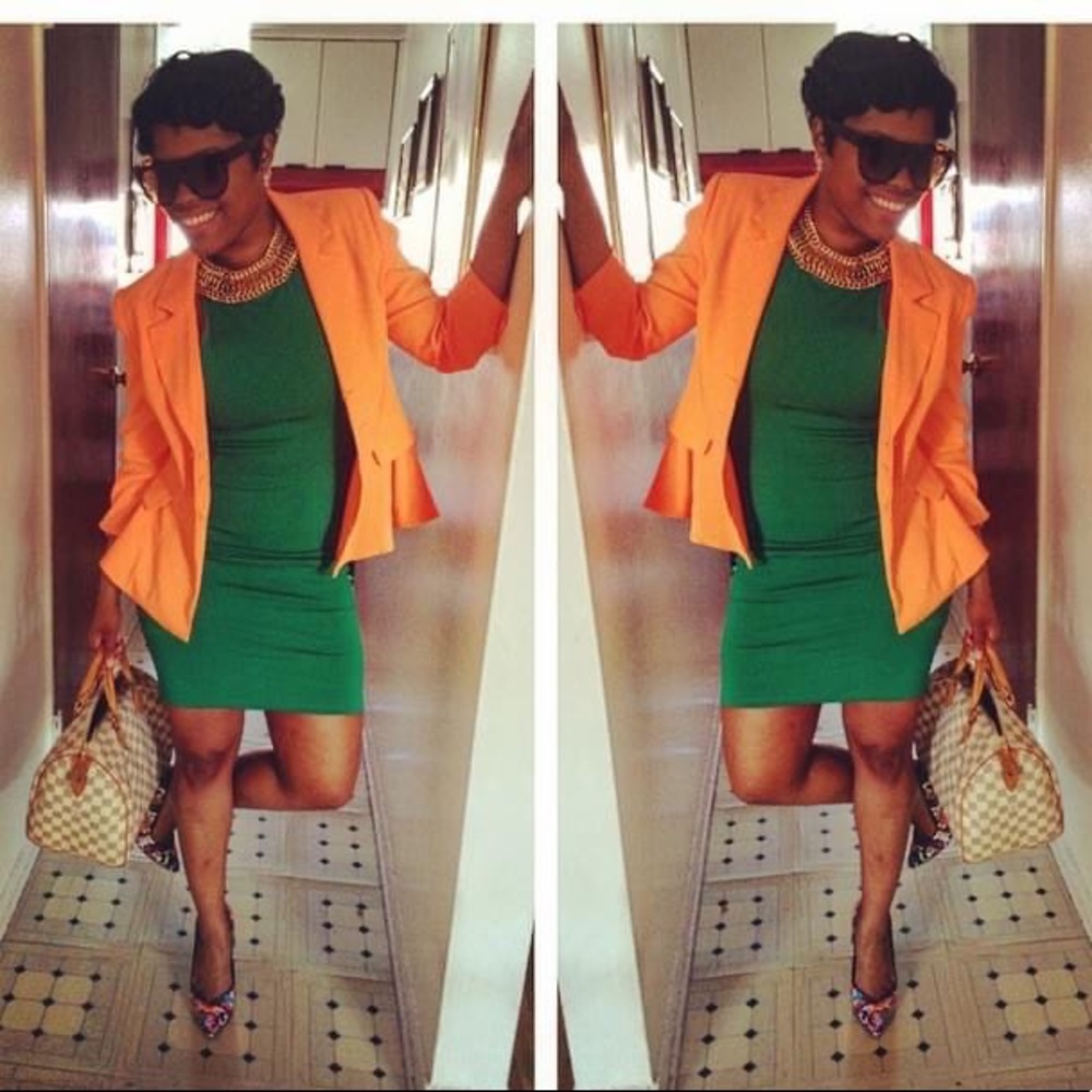 Green racer tank mini dress